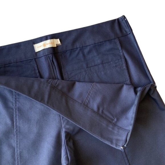 Tory Burch Callie Skinny Ankle Pants Side Zip Women's 2 Navy Blue - Picture 7 of 8